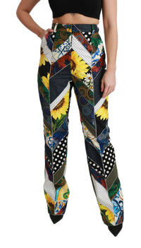 Thumbnail for Elegant High Waist Multicolor Straight Pants