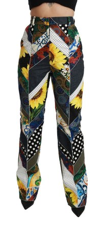 Thumbnail for Elegant High Waist Multicolor Straight Pants