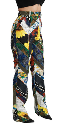 Thumbnail for Elegant High Waist Multicolor Straight Pants