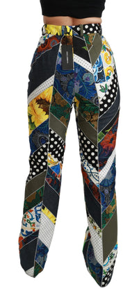 Thumbnail for Elegant High Waist Multicolor Straight Pants