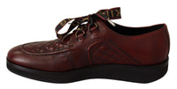 Thumbnail for Elegant Bordeaux Derby Leather Shoes