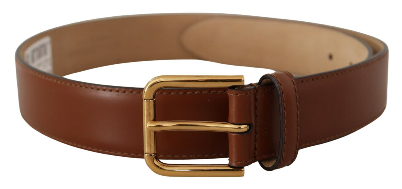 Elegant Leather Belt with Engraved Buckle