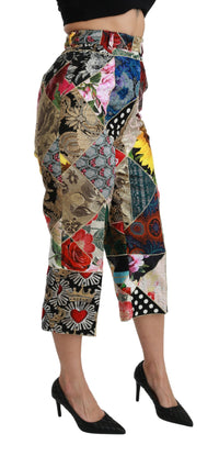Thumbnail for Elegant High Waist Cropped Silk Blend Trousers