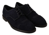 Thumbnail for Elegant Suede Derby Shoes with Silver Studs