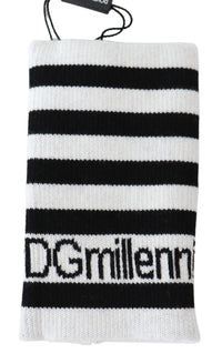 Thumbnail for Elegant Black & White Wool Blend Wrist Wrap