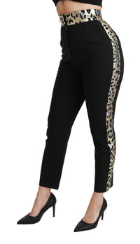 Thumbnail for Gold Leopard Jacquard High Waist Pants