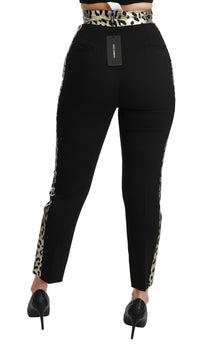 Thumbnail for Gold Leopard Jacquard High Waist Pants