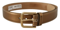 Thumbnail for Elegant Bronze Leather Belt with Logo Buckle