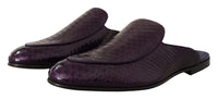 Thumbnail for Purple Exotic Python Leather Slides