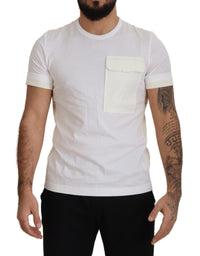 Thumbnail for Elegant White Cotton Tee with DG Chest Pocket