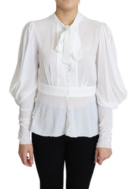 Thumbnail for Elegant Snow-White Viscose Blouse