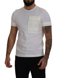 Thumbnail for Elegant White Cotton Tee with DG Chest Pocket