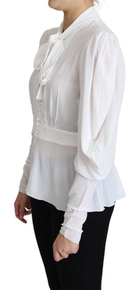 Thumbnail for Elegant Snow-White Viscose Blouse