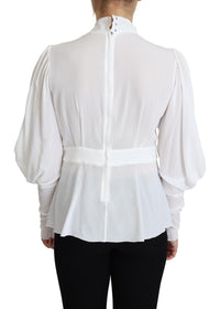 Thumbnail for Elegant Snow-White Viscose Blouse