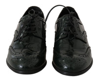 Thumbnail for Elegant Green Brogues Oxford Wingtip Flats