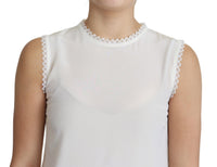 Thumbnail for Elegant Silk Lace-Detailed Sleeveless Blouse