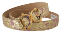 Thumbnail for Chic Gold and Pink Leather Belt