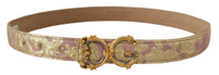 Thumbnail for Chic Gold and Pink Leather Belt