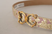 Thumbnail for Chic Gold and Pink Leather Belt