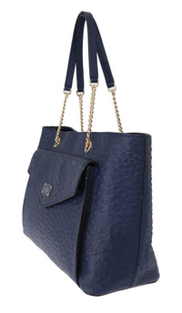 Thumbnail for Elegant Ostrich Leather Handbag in Blue