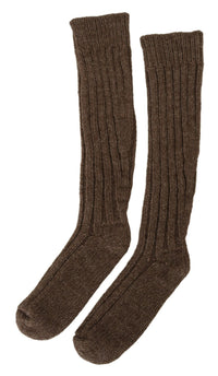 Thumbnail for Chic Brown Wool Blend Over-Calf Socks