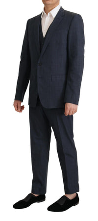 Thumbnail for Elegant Dark Blue Cotton Three Piece Martini Suit