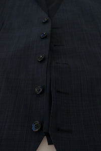 Thumbnail for Elegant Dark Blue Cotton Three Piece Martini Suit