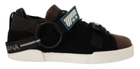 Thumbnail for Shearling-Trimmed Leather Sneakers