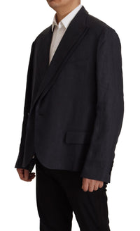 Thumbnail for Blue Linen Formal Mens Blazer Jacket