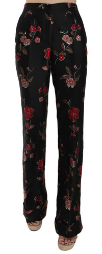 Thumbnail for Elegant Floral Print Boot Cut Trousers