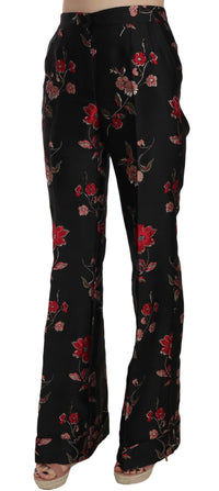 Thumbnail for Elegant Floral Print Boot Cut Trousers