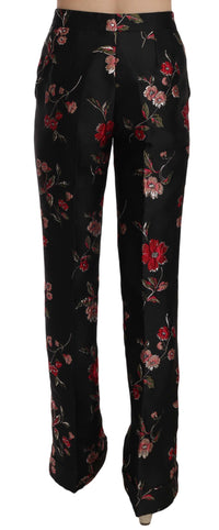Thumbnail for Elegant Floral Print Boot Cut Trousers
