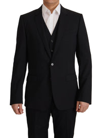 Thumbnail for Elegant Black Martini Blazer and Vest Ensemble