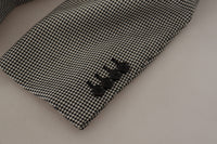 Thumbnail for Elegant Gray Checkered Wool Blazer
