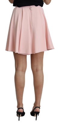 Thumbnail for Elegant Pink Flare A-line Mini Skirt
