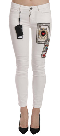 Thumbnail for Queen Of Hearts Embellished Skinny Pants