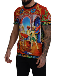 Thumbnail for Multicolor Majolica Print Crewneck Tee