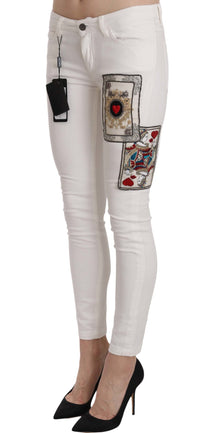 Thumbnail for Queen Of Hearts Embellished Skinny Pants