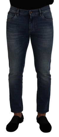 Thumbnail for Elegant Slim-Fit Denim Pants in Blue Washed