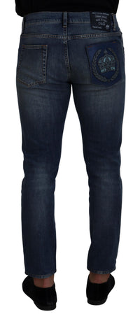 Thumbnail for Elegant Slim-Fit Denim Pants in Blue Washed