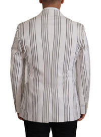 Thumbnail for Elegant Striped Cotton Blend Blazer