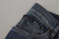 Thumbnail for Elegant Slim-Fit Denim Pants in Blue Washed