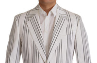Thumbnail for Elegant Striped Cotton Blend Blazer