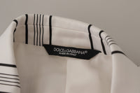 Thumbnail for Elegant Striped Cotton Blend Blazer