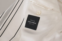 Thumbnail for Elegant Striped Cotton Blend Blazer