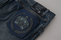 Thumbnail for Elegant Slim-Fit Denim Pants in Blue Washed