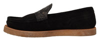 Thumbnail for Elegant Black Alligator Leather Loafers