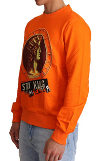 Thumbnail for Regal Crewneck Cotton Sweater in Orange