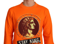 Thumbnail for Regal Crewneck Cotton Sweater in Orange