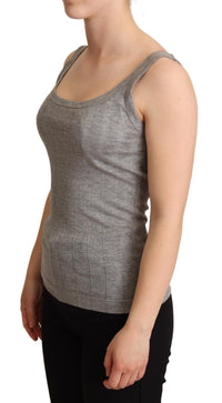 Thumbnail for Elegant Sleeveless Gray Tank Top